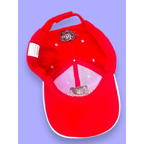 Bulldog British Mastif Hat Cap Strap Back Red White Casual Adult Streetwear OSFM - Picture 8 of 12